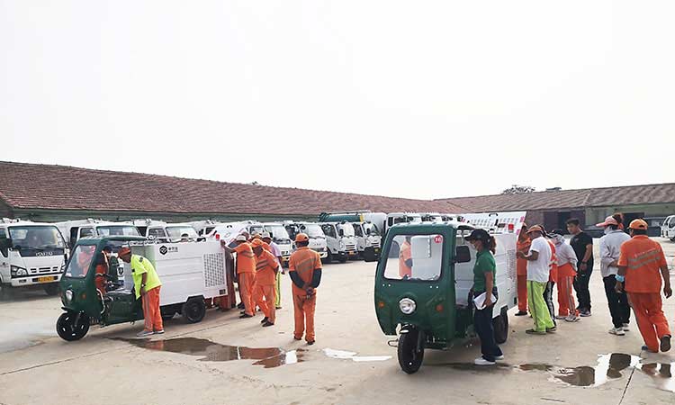 百易長青-多功能電動高壓清洗車培訓現場 小型高壓清洗車